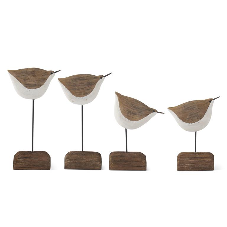 White & Natural Wood Seagull Spindles