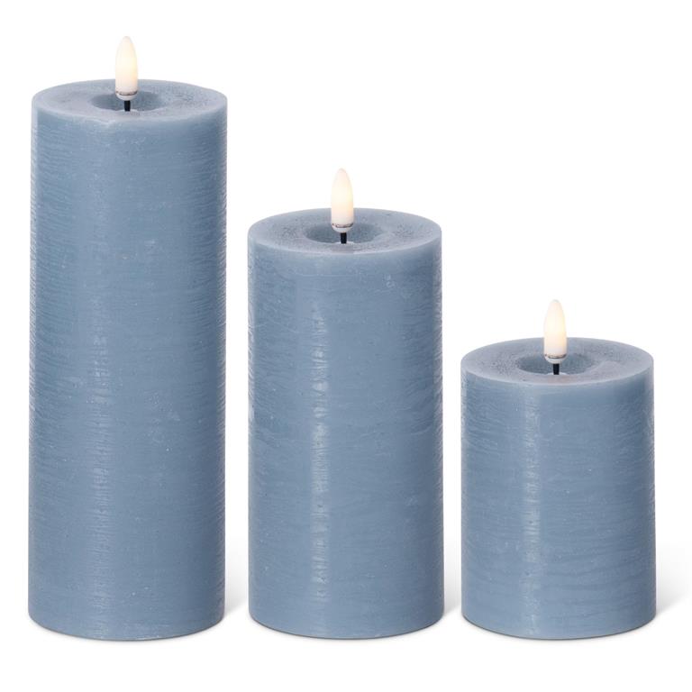 Light Blue ON/OFF Touch LED Pillar Candles