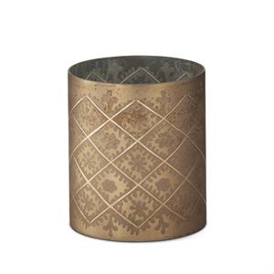 Burnt Champagne Etched Glass Containers