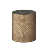 Burnt Champagne Etched Glass Containers