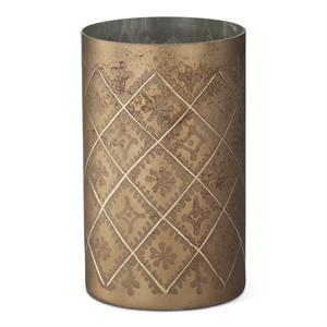Burnt Champagne Etched Glass Containers