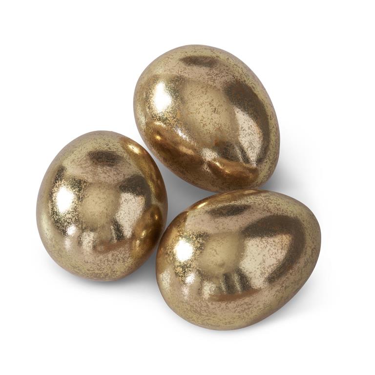 3 Inch Gold Gilded Resin Eggs