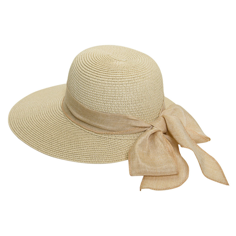 Straw Back Side Ribbon Floppy Sun Hat - Natural