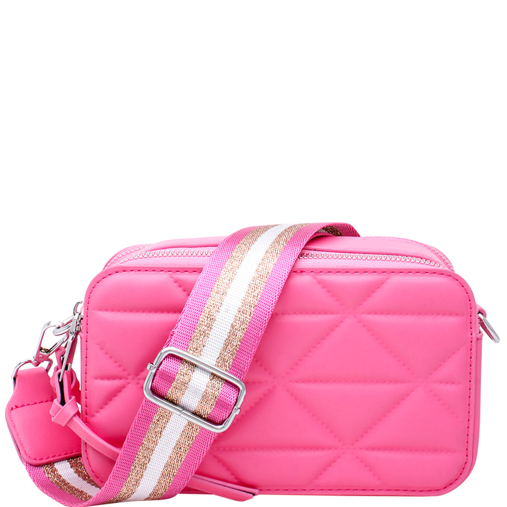 Stylish Cushion Quilt Zipper Crossbody Bag