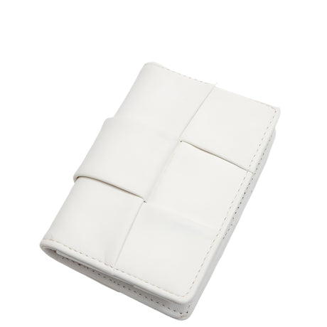 Square Woven Faux Leather Wallet
