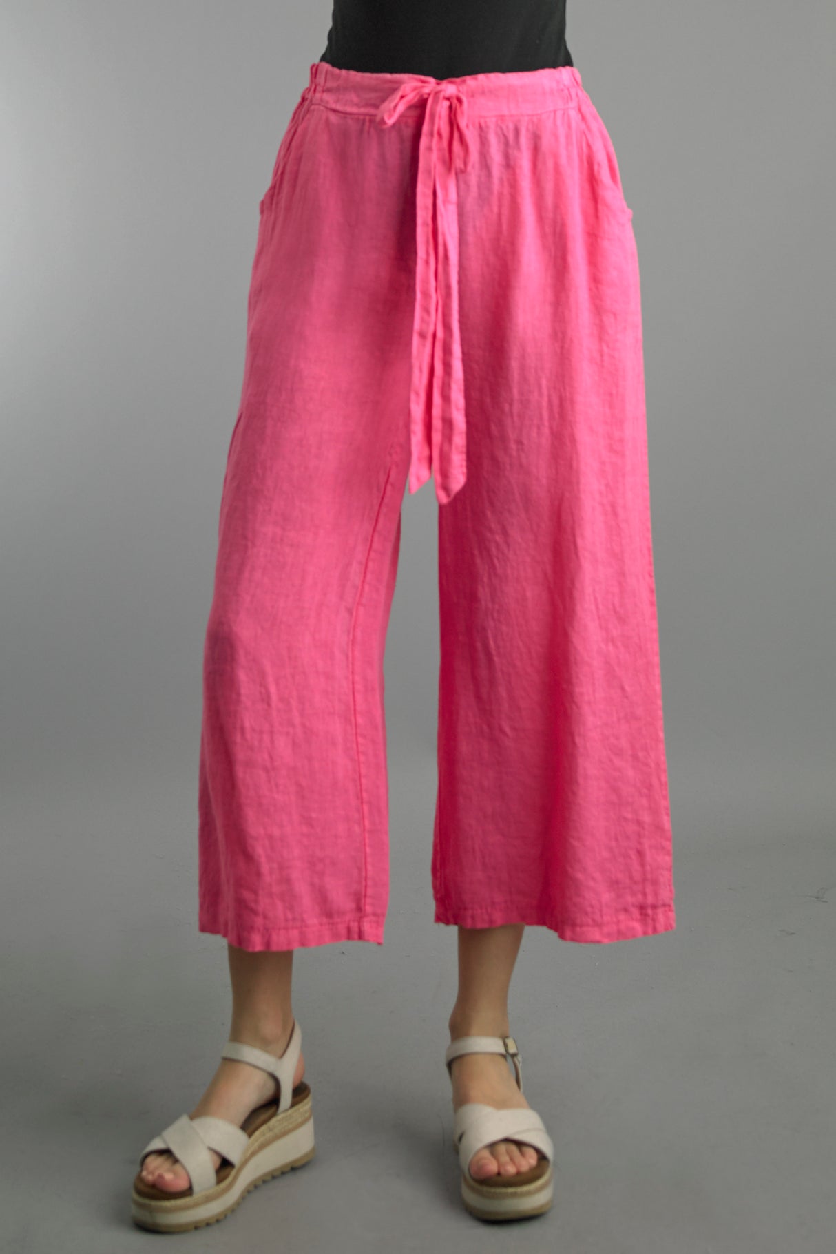 CROP LINEN PANTS