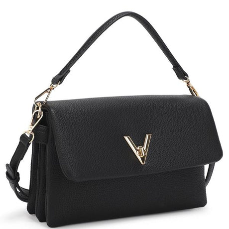 V TEXTURED HANDLE SATCHEL