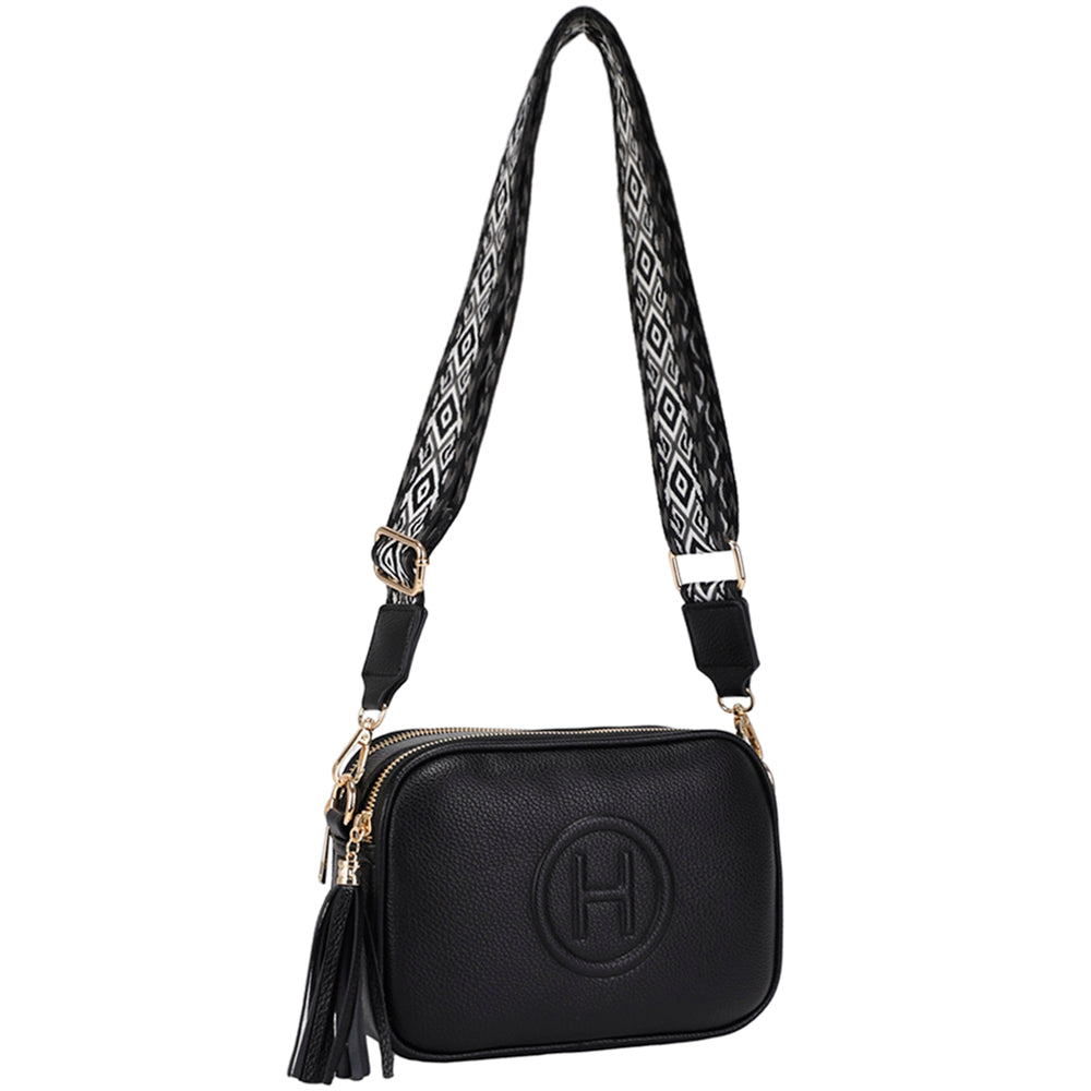 Stylish H Design Tassel Shoulder Crossbody Bag