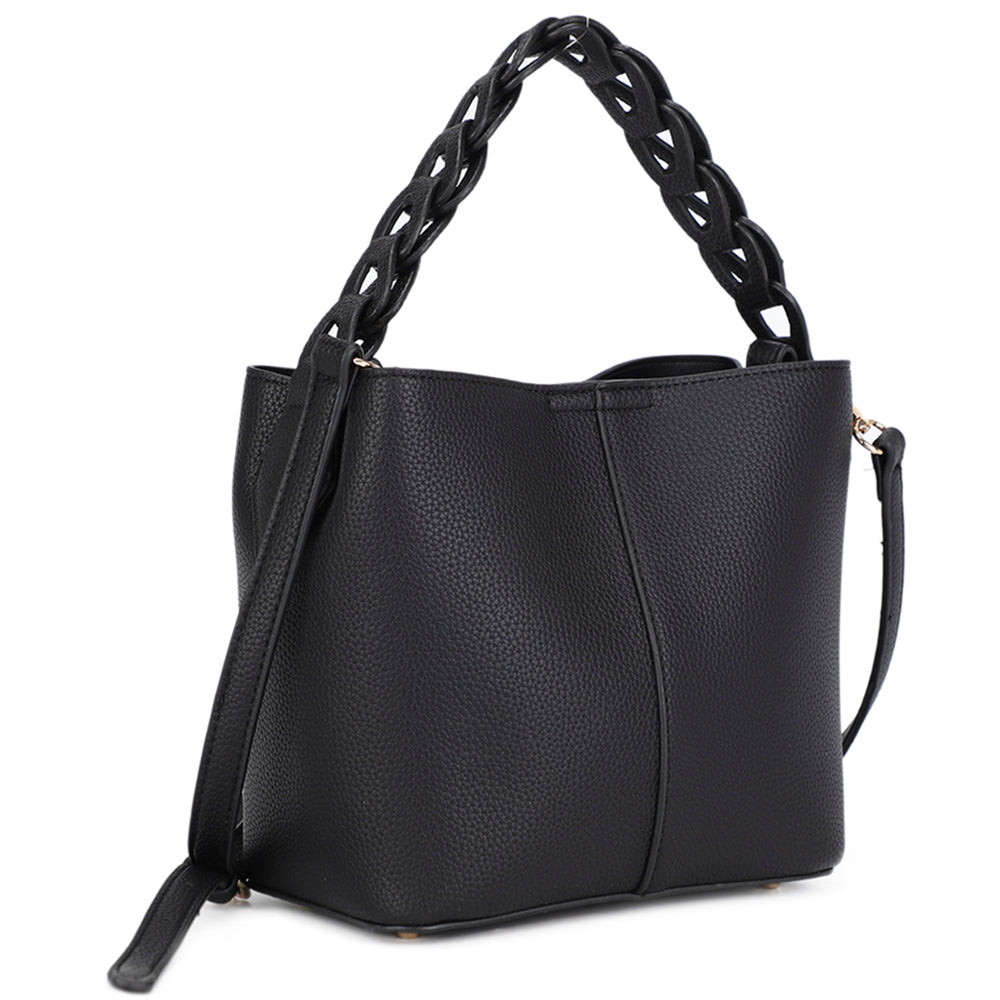 Chic Texture Handle Tote Bag