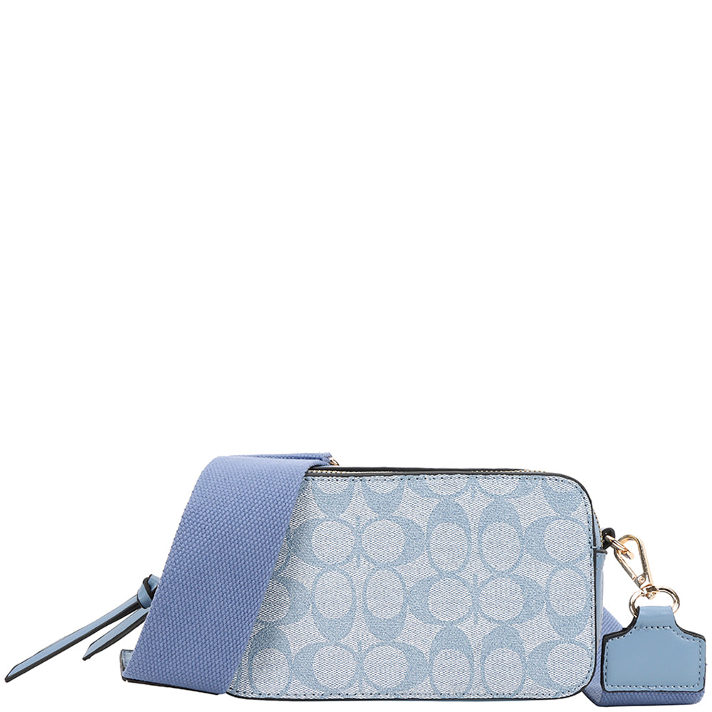 Oval Print Zipper Crossbody Bag