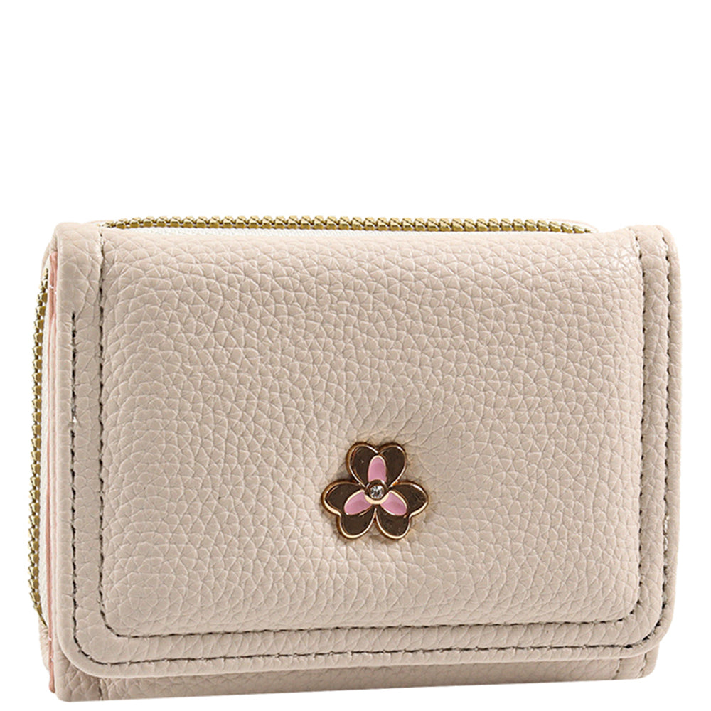 Textured Floral Emblem Wallet