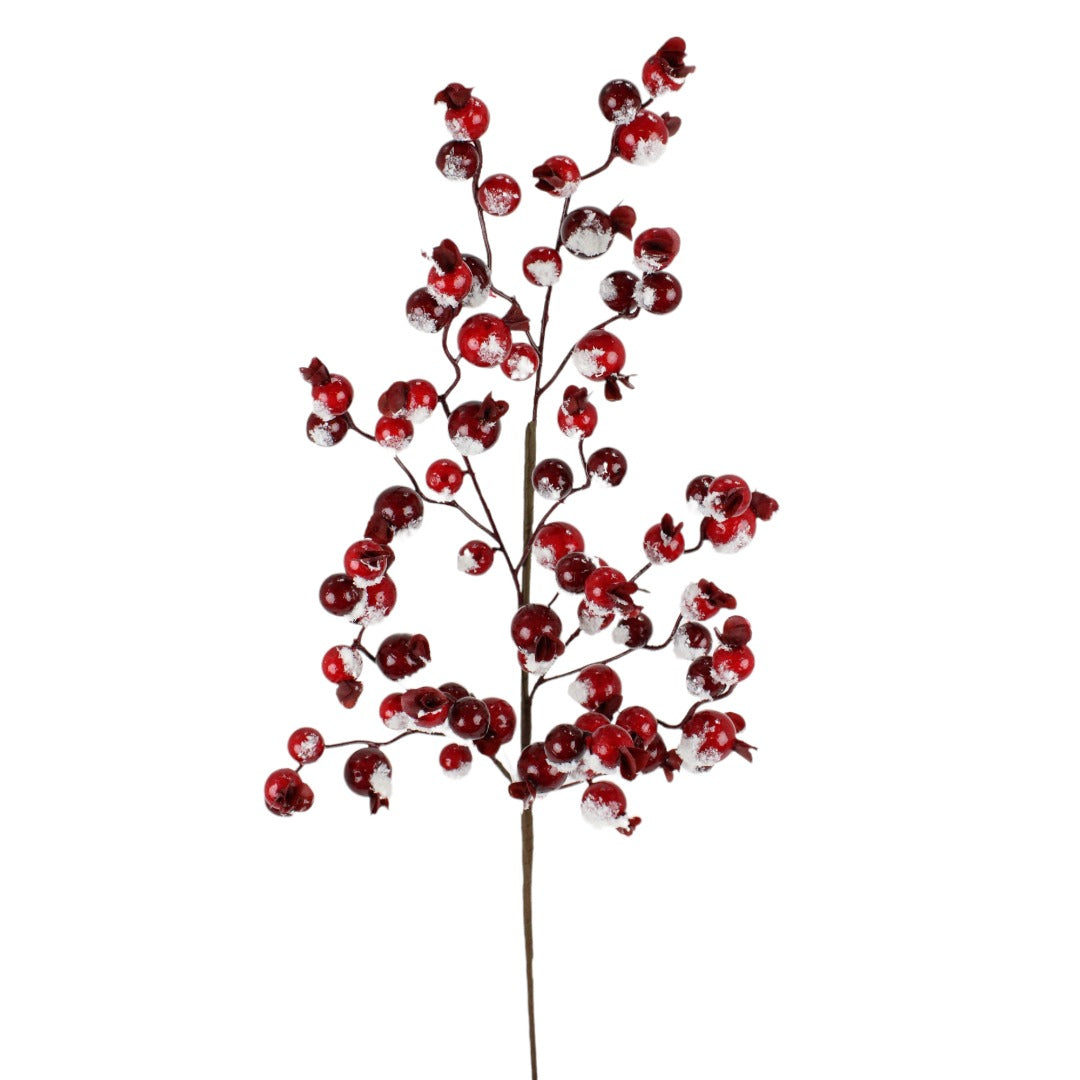 26" Red Snowy Berry Spray