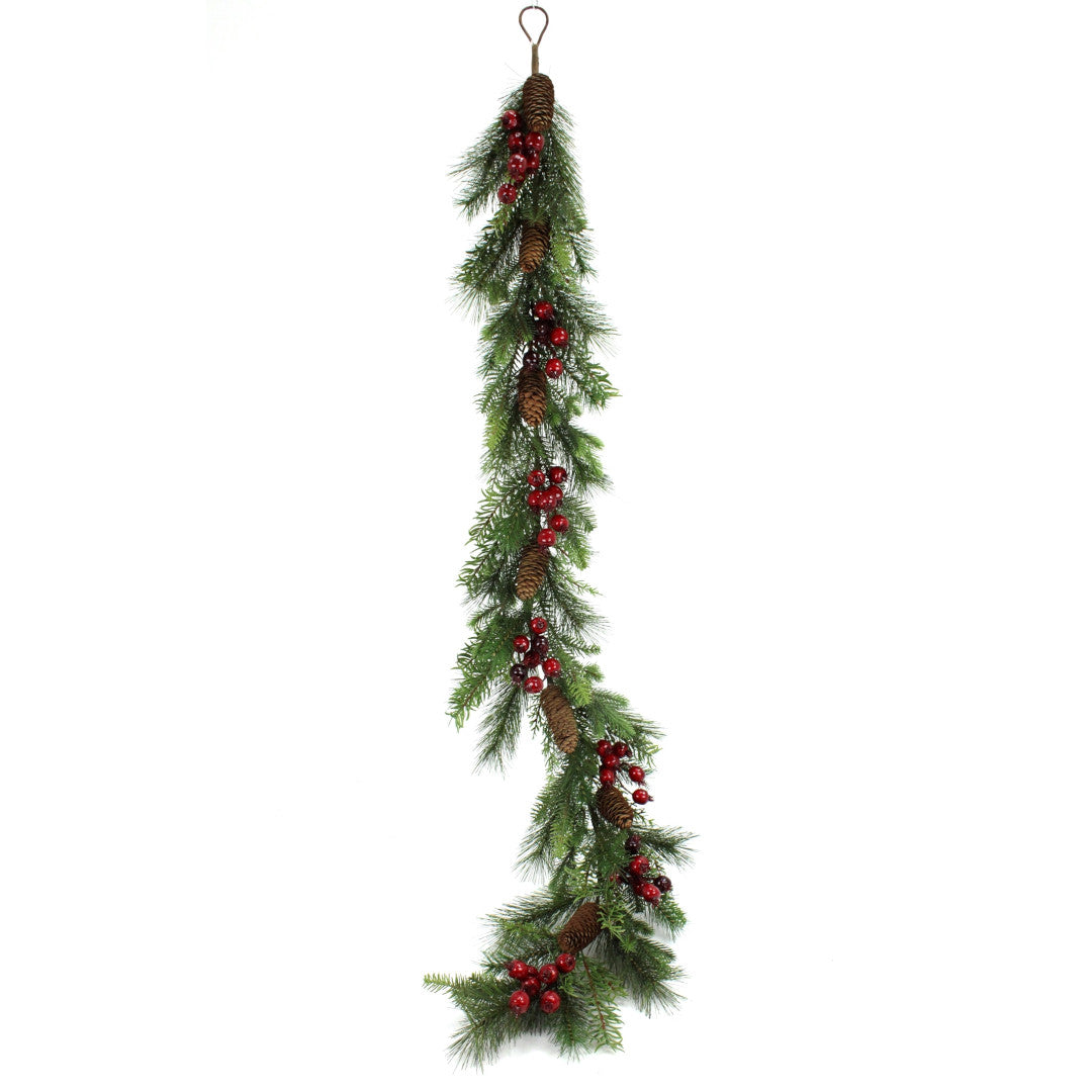 Berry Pine + Cones Garland - 5'