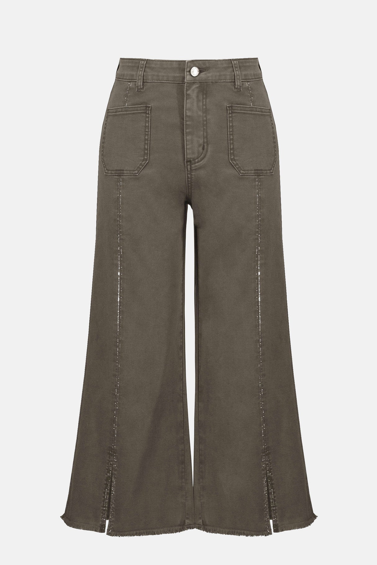 Claudia | Culotte Jeans With Embellished Front Seam - Java
