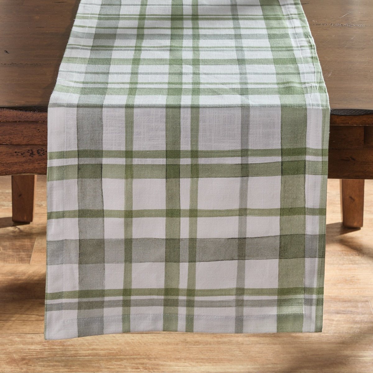 GREENLEE PRINTED PLAID TABLE RUNNER 15X72