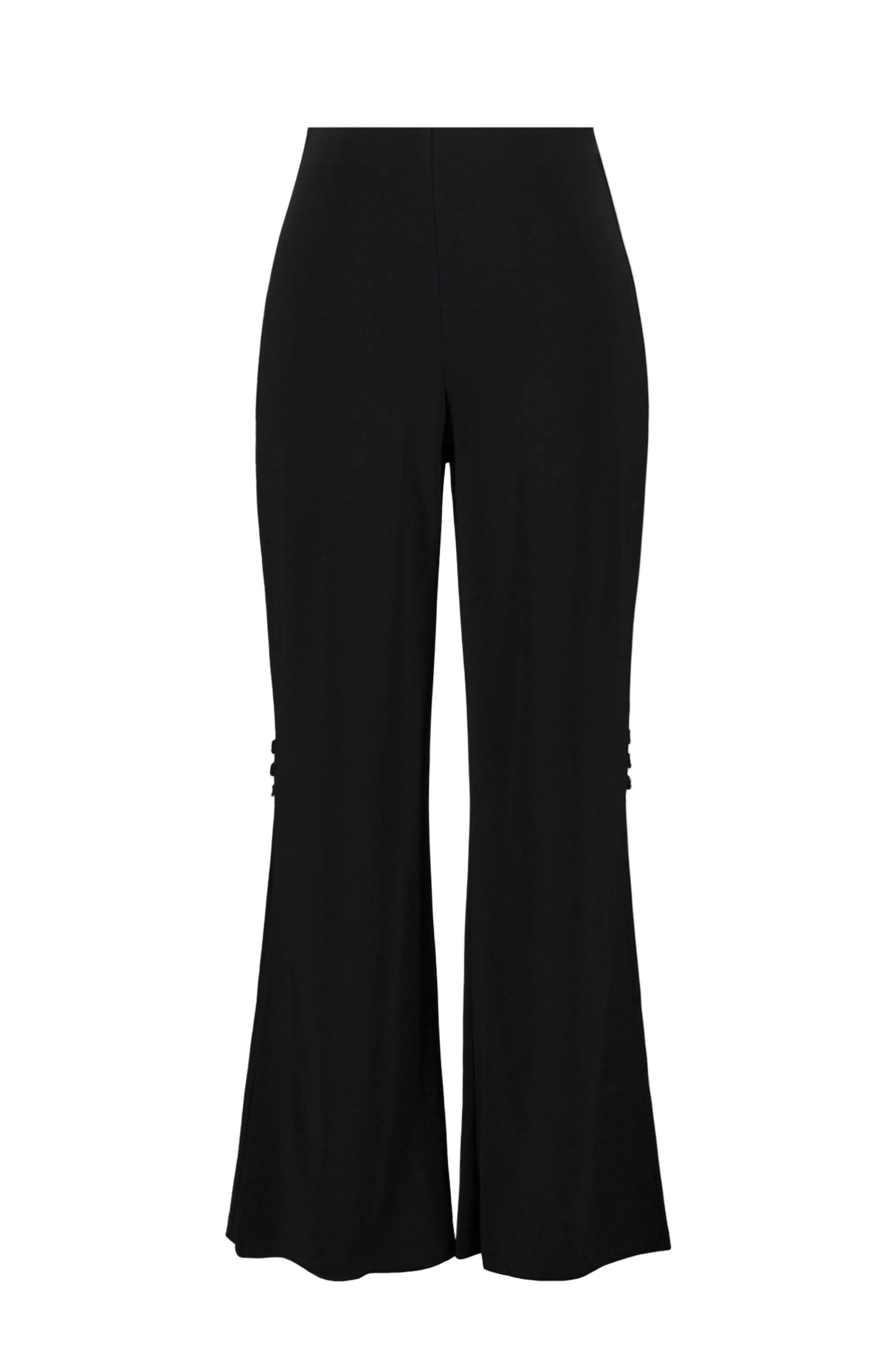 Silky Knit Wide Leg Pull-On Pants -Black