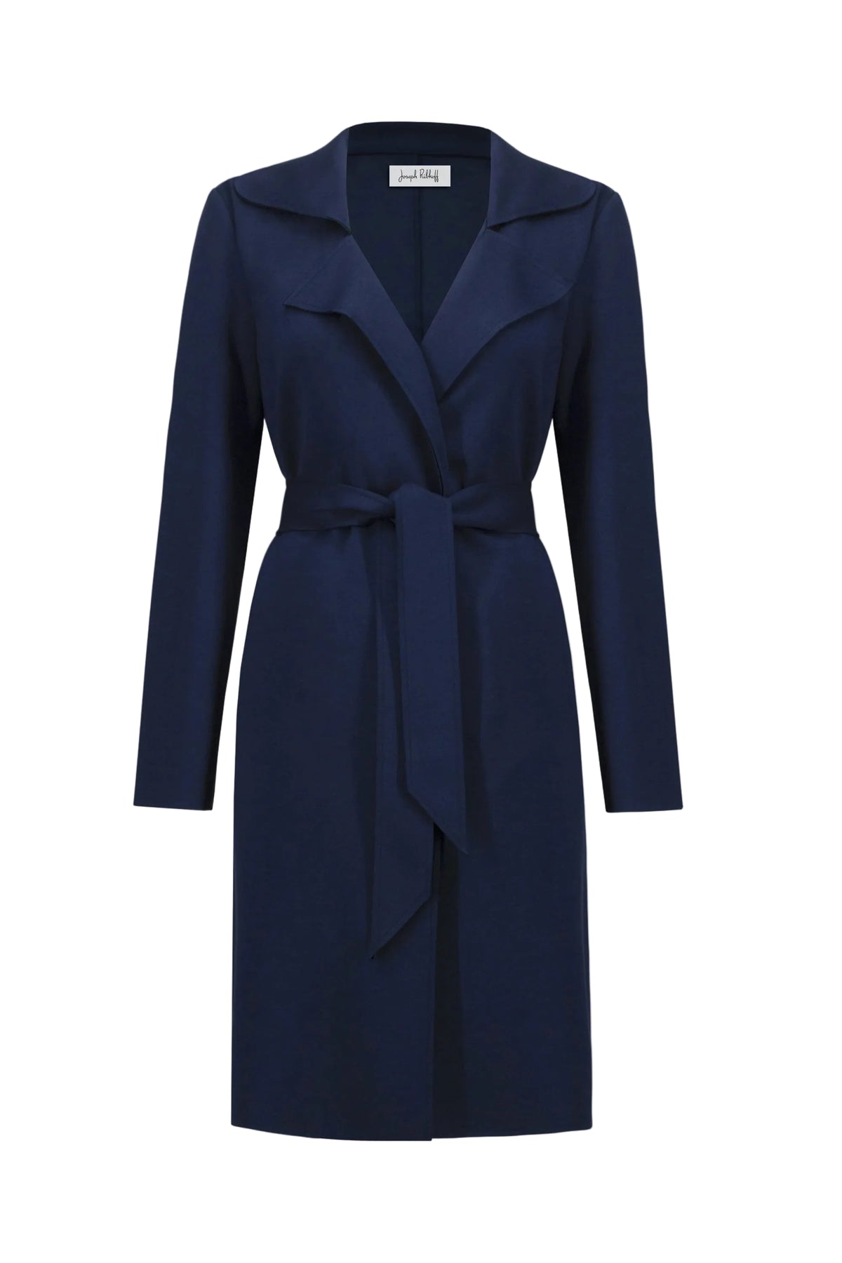 Scuba Jersey Straight Coat With Sash