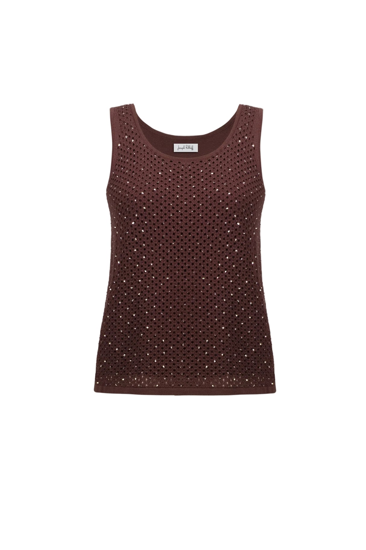 Embellished Knit Camisole in Mahogany