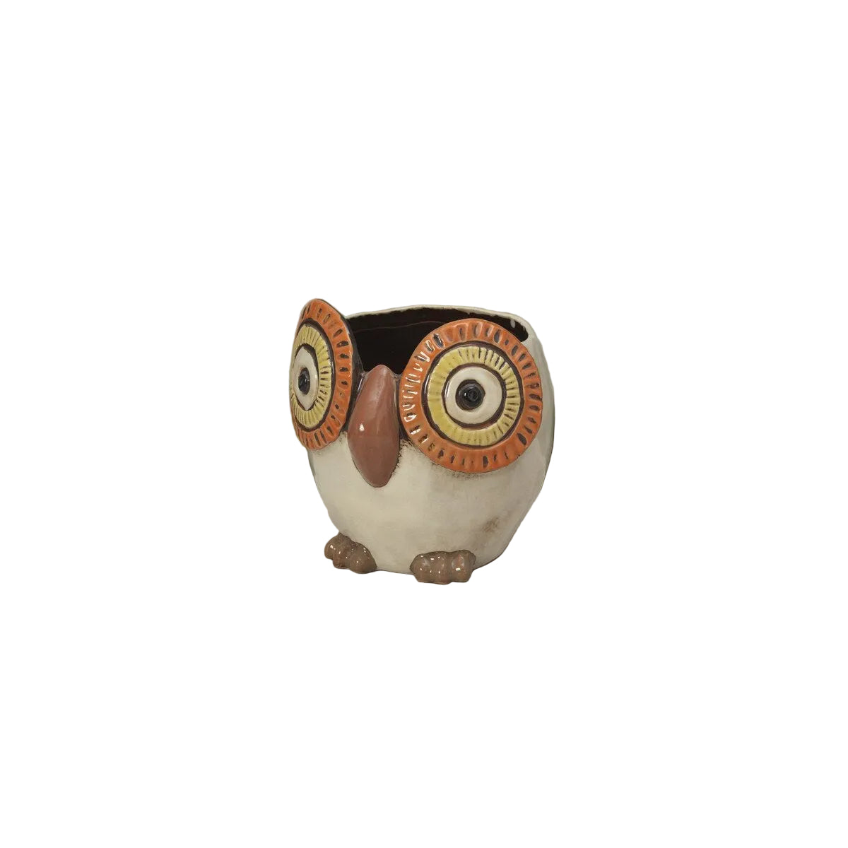 5.51"D Stoneware Owl Planter
