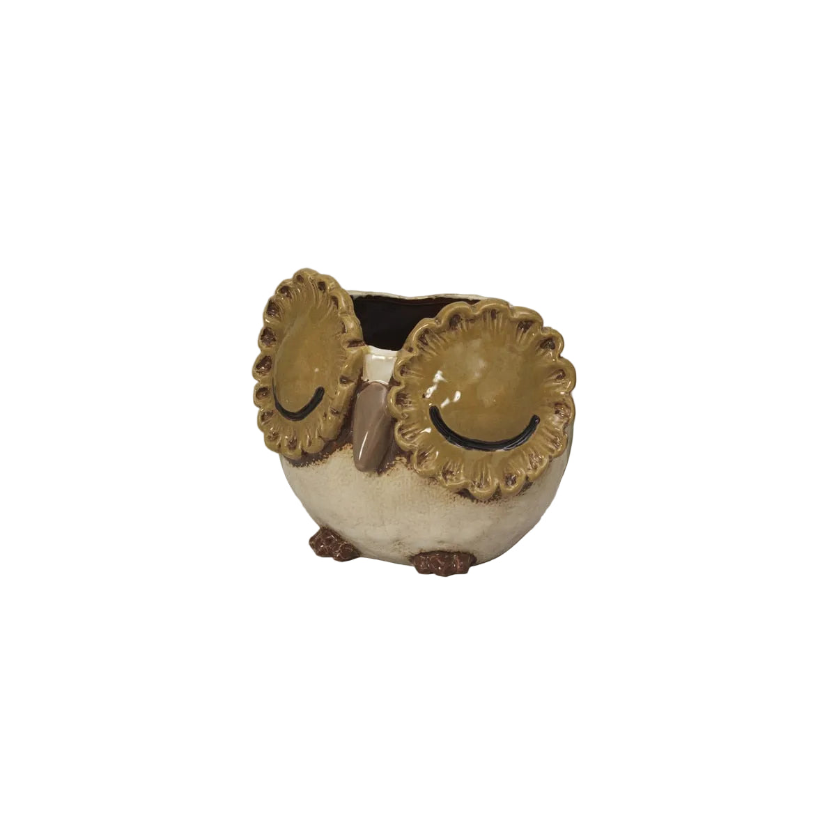 5.71"H Stoneware Owl Planter