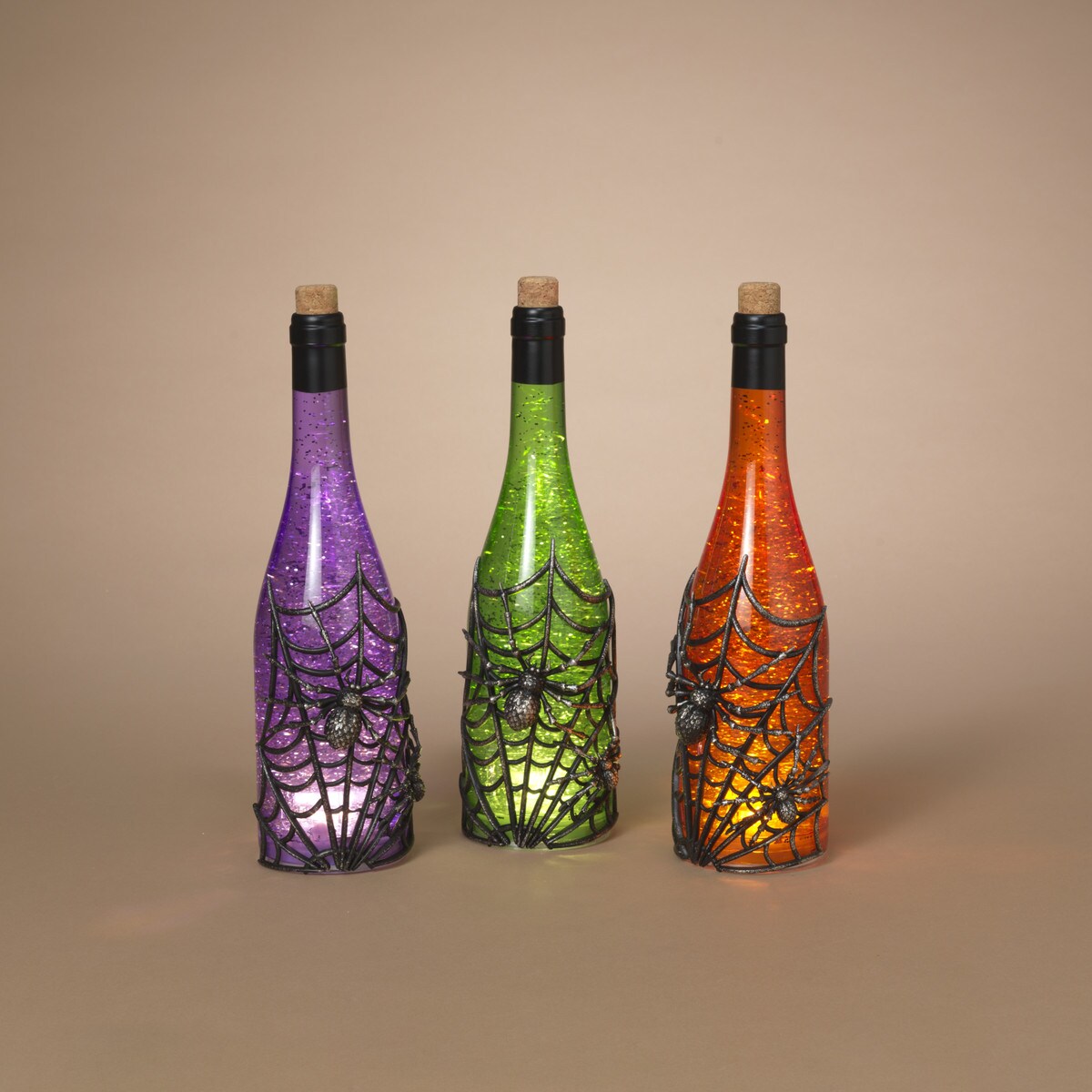 12"H  Lighted Halloween Spinning Water Globe Bottle w/ Timer