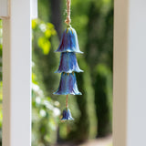 Blue Ceramic Flower Garden Bell