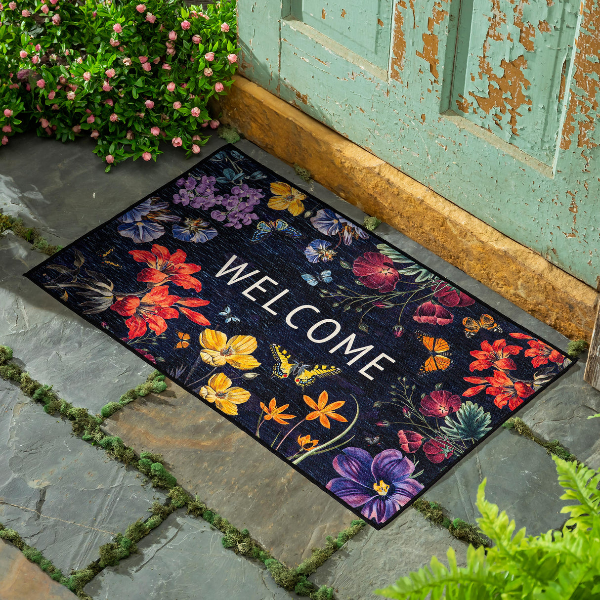 Butterfly Garden Washable Indoor/Outdoor Mat