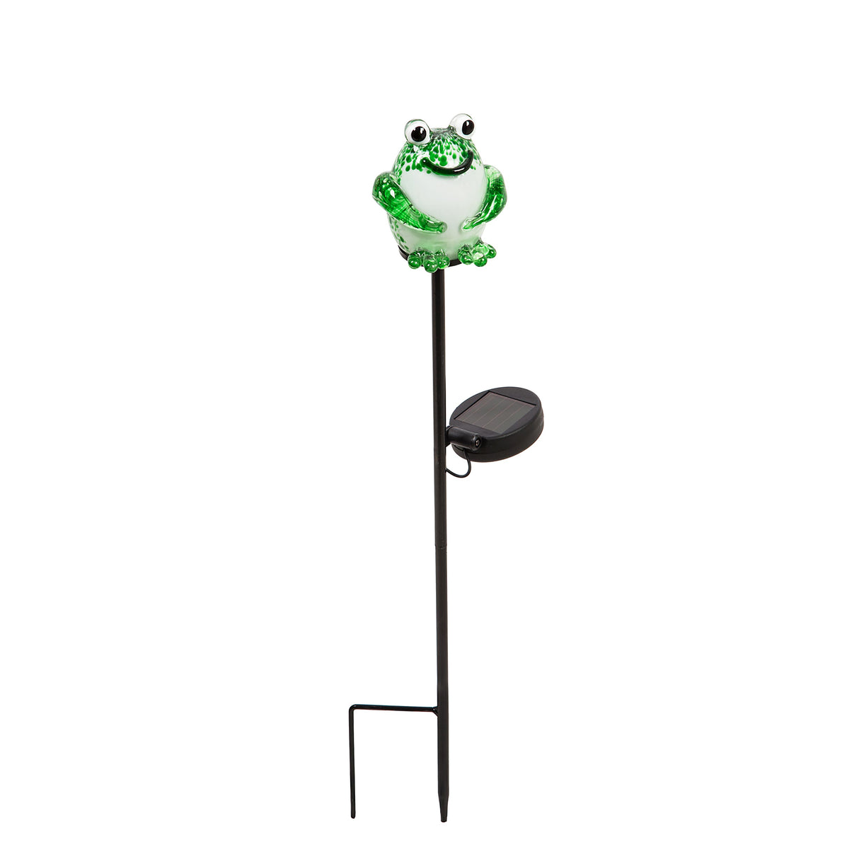 22"H Solar Art Glass Garden Stake - Frog