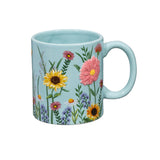Floral Sculpted Ceramic Cup in Gift Box - 16 oz.