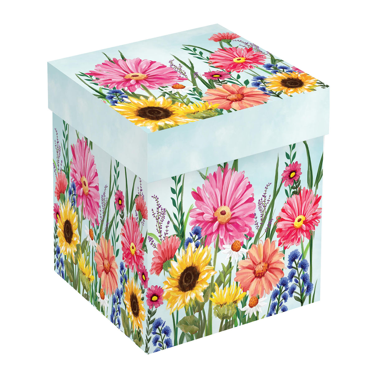 Floral Sculpted Ceramic Cup in Gift Box - 16 oz.