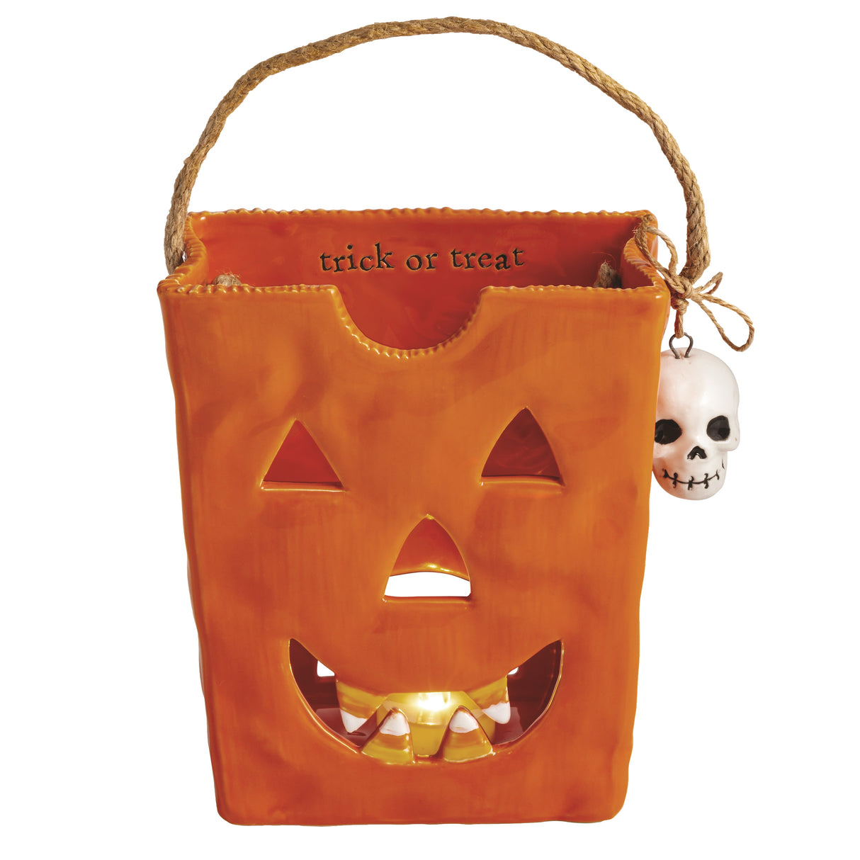 Lg Ceramic Treat Bag Lantern