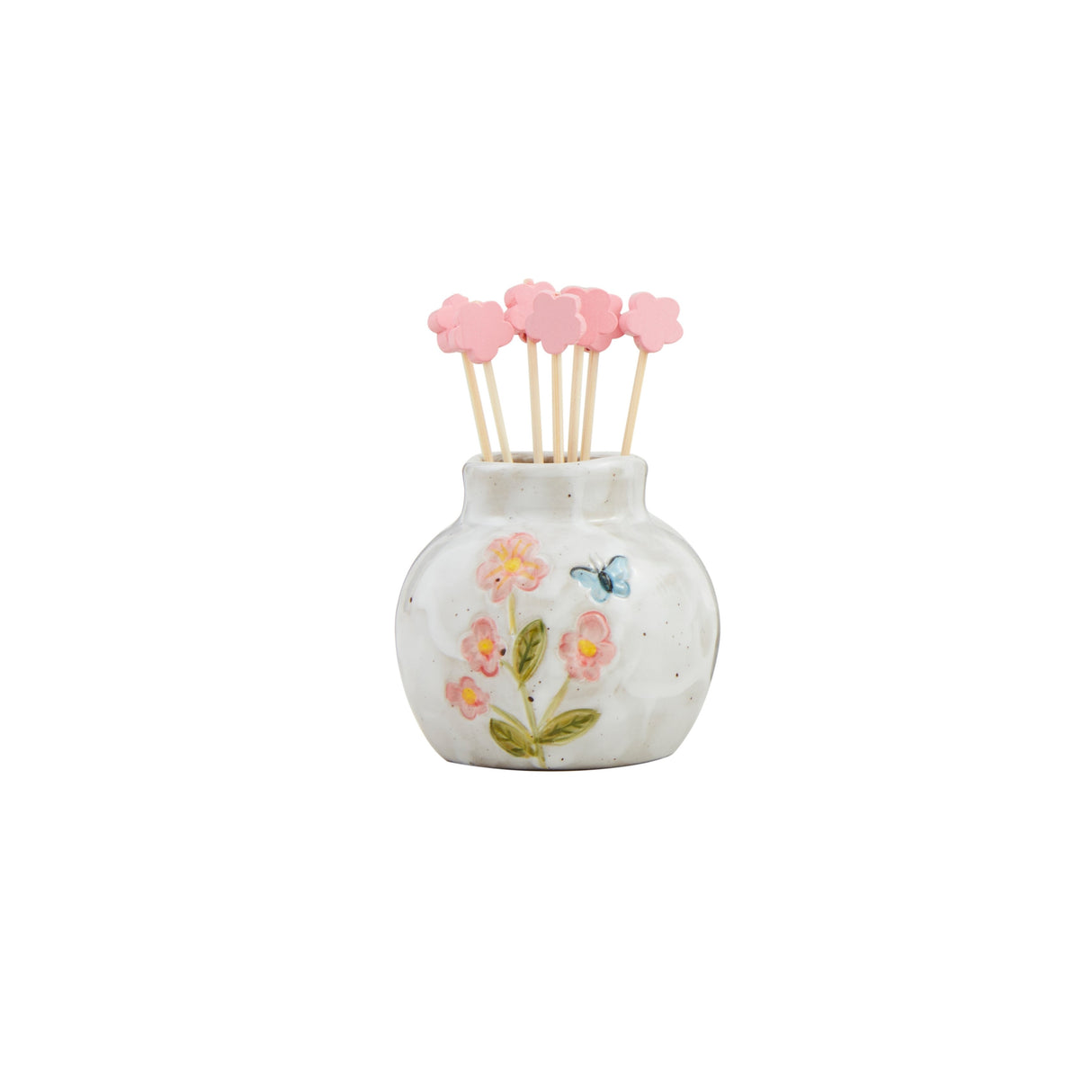 Pink Flower Toothpick Vase