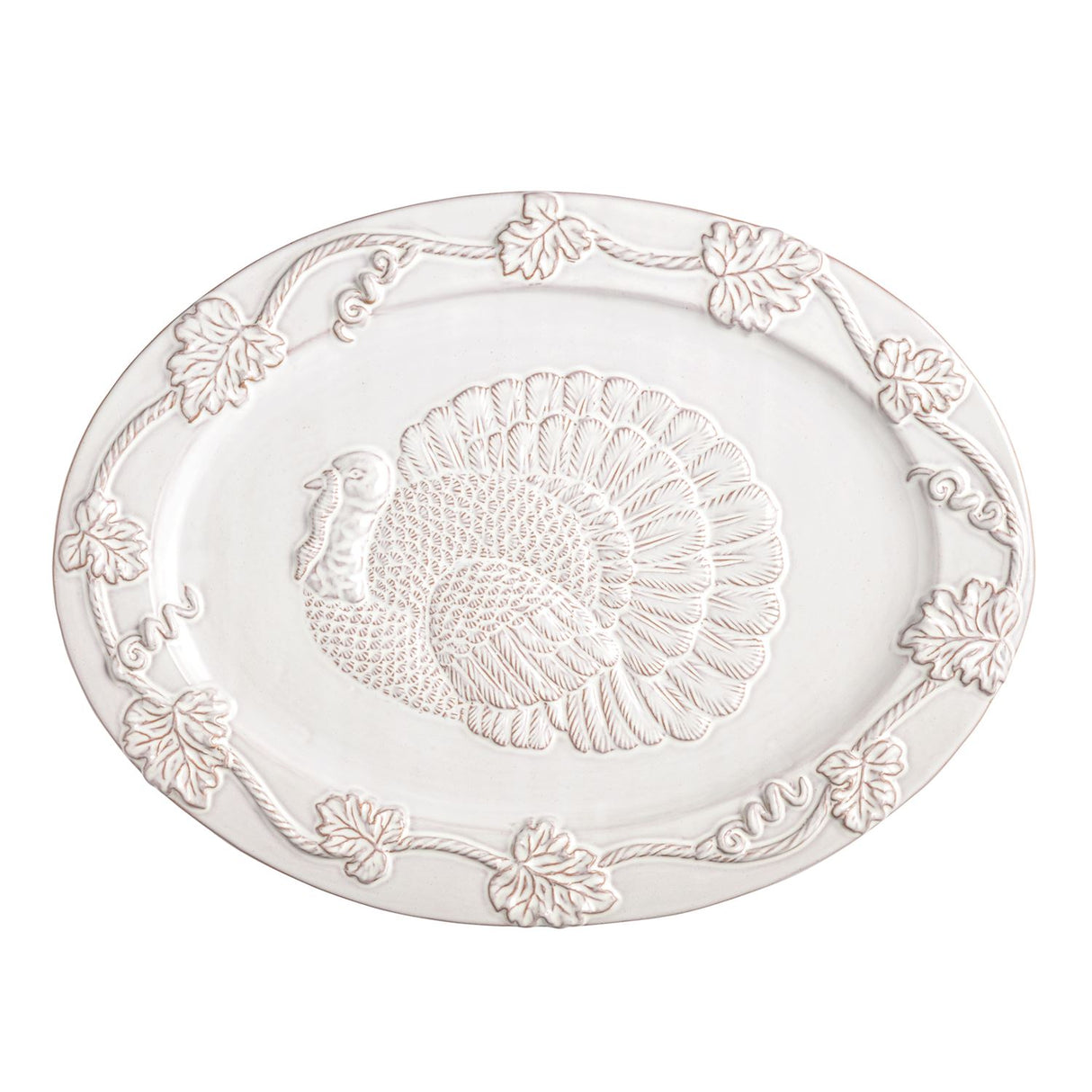 WHITE GATHER TURKEY PLATTER