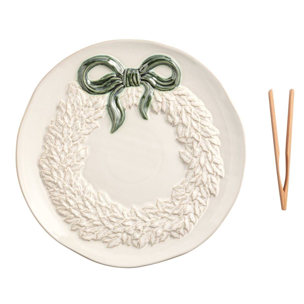 White Wreath Cookie Plate Set
