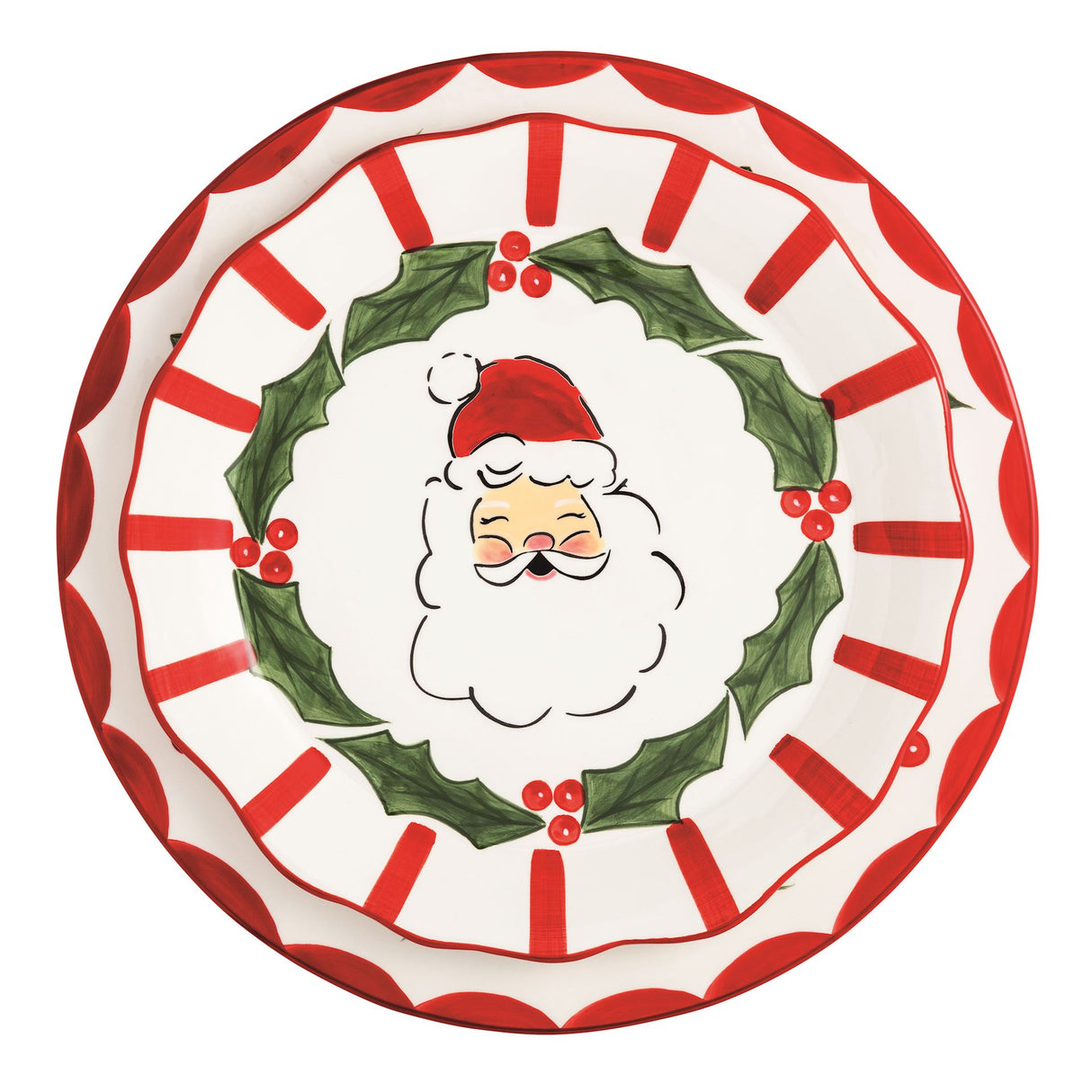 Holly Santa Platter Set