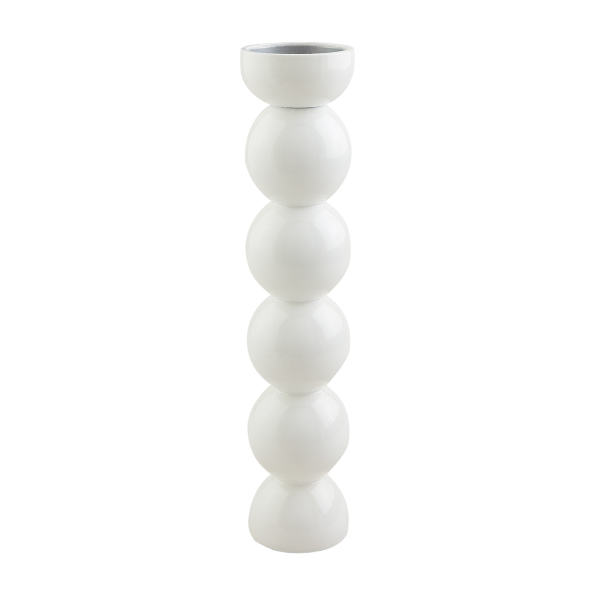 Large White Lacquer Candlestick