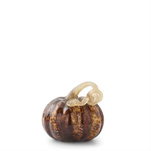 Brown Speckled Handblown Glass Pumpkins