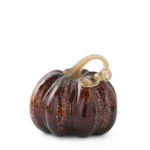 Brown Speckled Handblown Glass Pumpkins