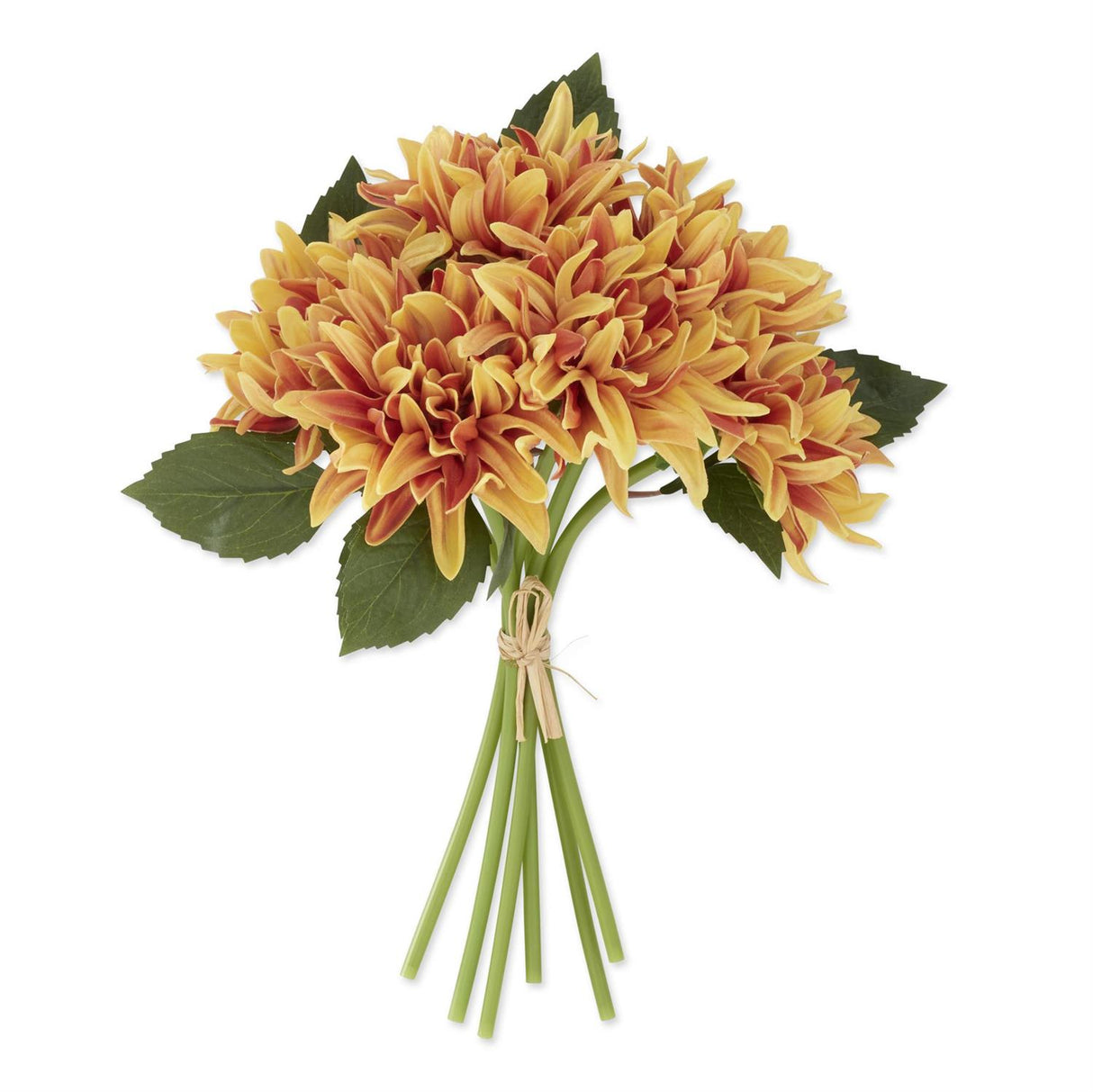 12 Inch Orange Brown Real Touch Mum Bundle (6 Stems