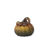 Green & Amber Handblown Glass Pumpkins
