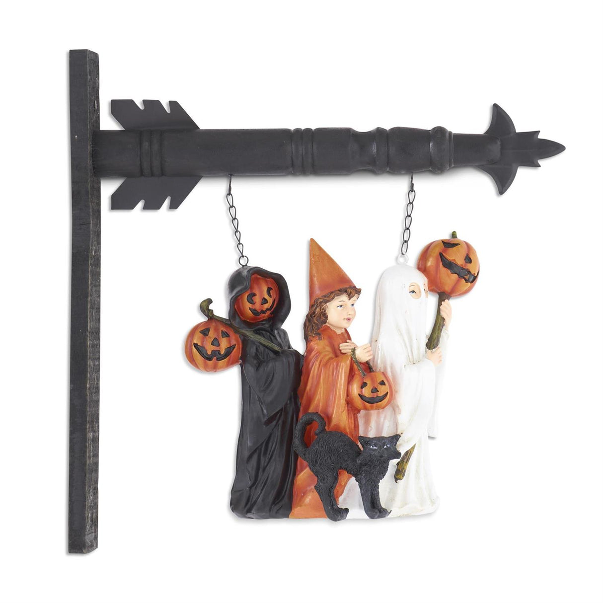 10.5 Inch Resin Trick or Treat Children w/Black