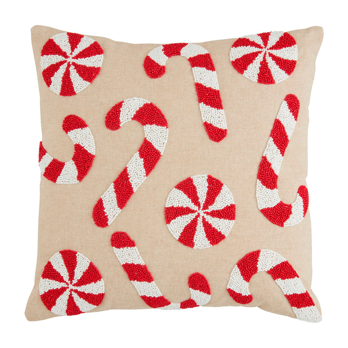 Beaded Candy Cane Pillow