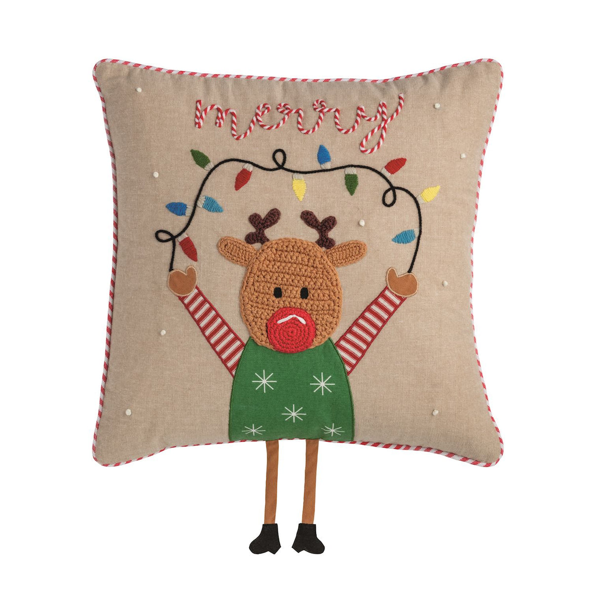 REINDEER DANGLE LEG PILLOW