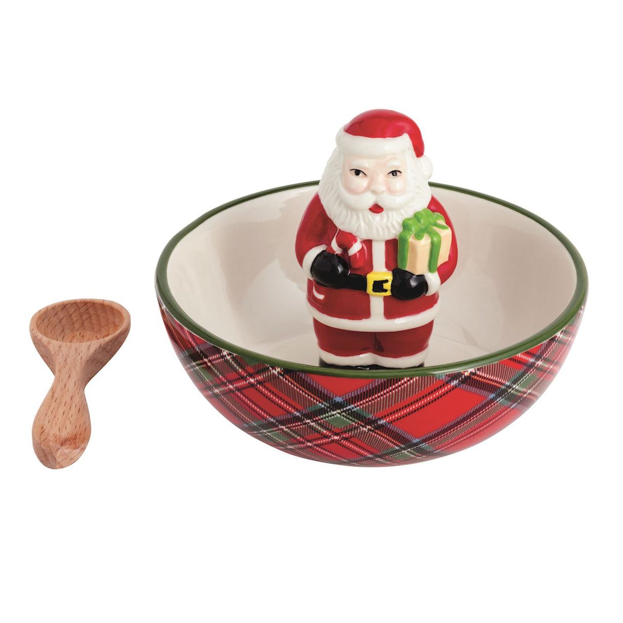 Santa Tartan Candy Dish Set
