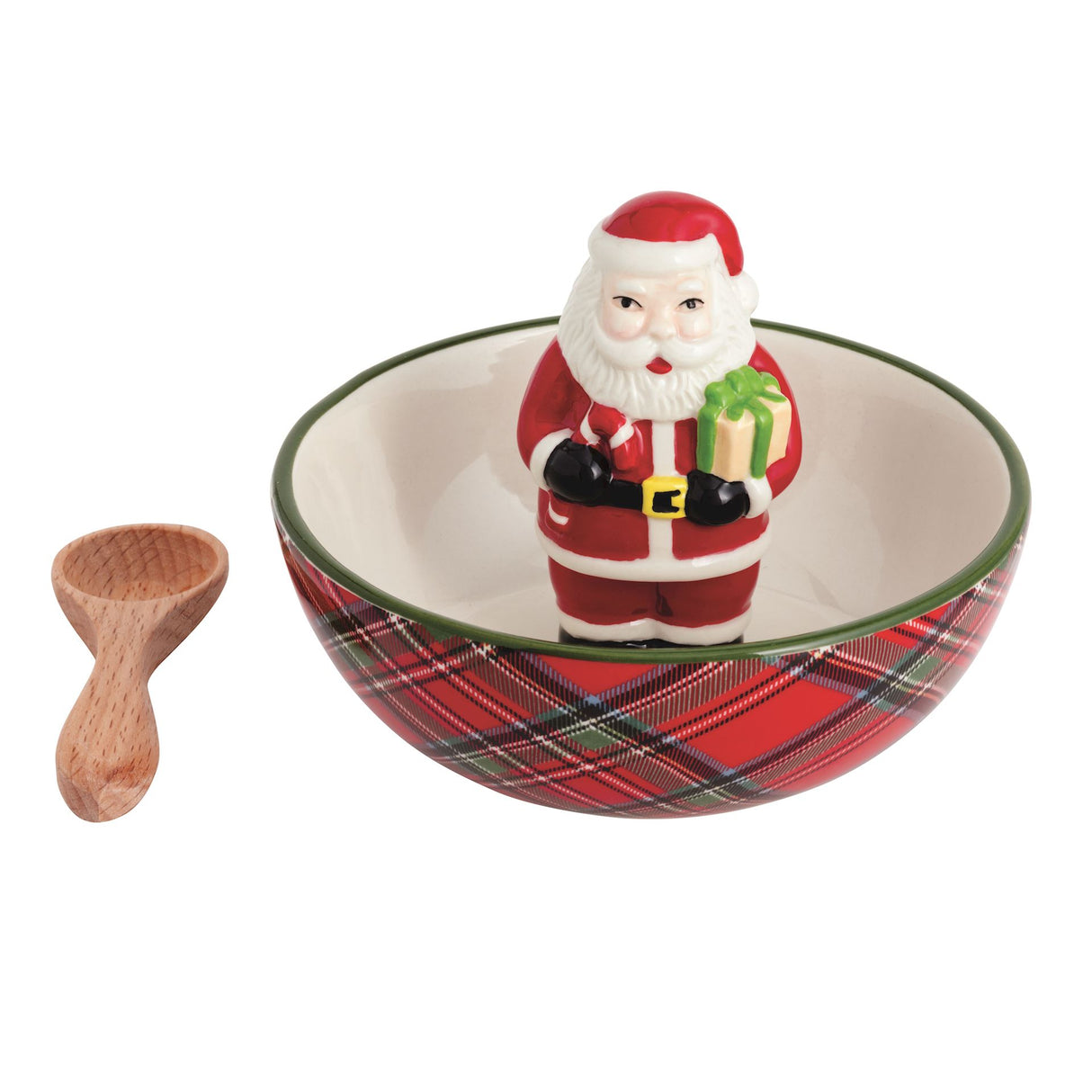 Santa Tartan Candy Dish Set