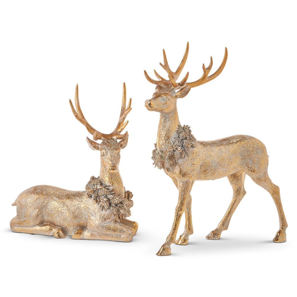 Gold Deer with Wreath