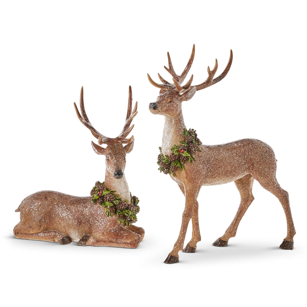 Glittered Deer with Wreath