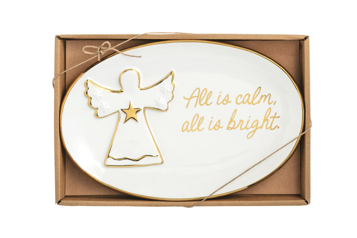 All Is Calm Gold Edge Plate