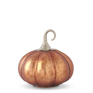 Copper Glass Pumpkins w/Brass Stem
