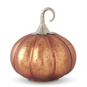 Copper Glass Pumpkins w/Brass Stem
